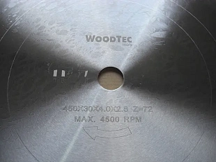 Пила дисковая Ø450 х 30 х 4,0/2,8 Z72 WZ WoodTec