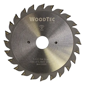Алмазная подрезная пила WoodTec Ø120 x 2,8-3,6 x 2,0 x 20 Z=12+12 H6