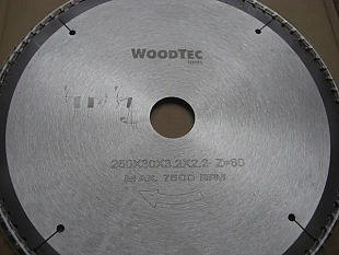 Пила дисковая Ø250 х 30 х 3,2/2,2 Z80 WZ WoodTec