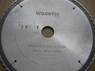 Пила дисковая Ø250 х 30 х 3,2/2,2 Z64 WZ WoodTec