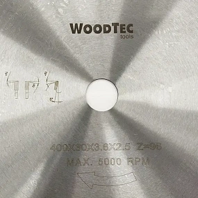 Пила дисковая Ø400 х 30 х 3,6/2,5 Z96 WZ WoodTec