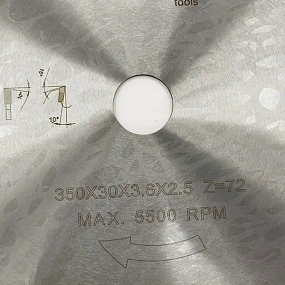Пила дисковая Ø350 х 30 х 3,6/2,5 Z72 WZ WoodTec
