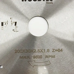 Пила дисковая Ø200 х 30 х 2,5/1,6 Z64 WZ WoodTec
