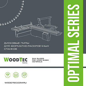 Подрезная коническая пила WoodTec для форматно-раскроечных станков  Ø120х22х2,8-4,0 Z=24 KON