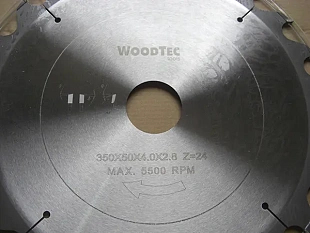 Пила дисковая Ø350 х 50 х 3,8/2,5 Z24 WZ WoodTec