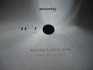 Пила дисковая Ø600 х 30 х 5,2/3,5 Z90 WZ WoodTec